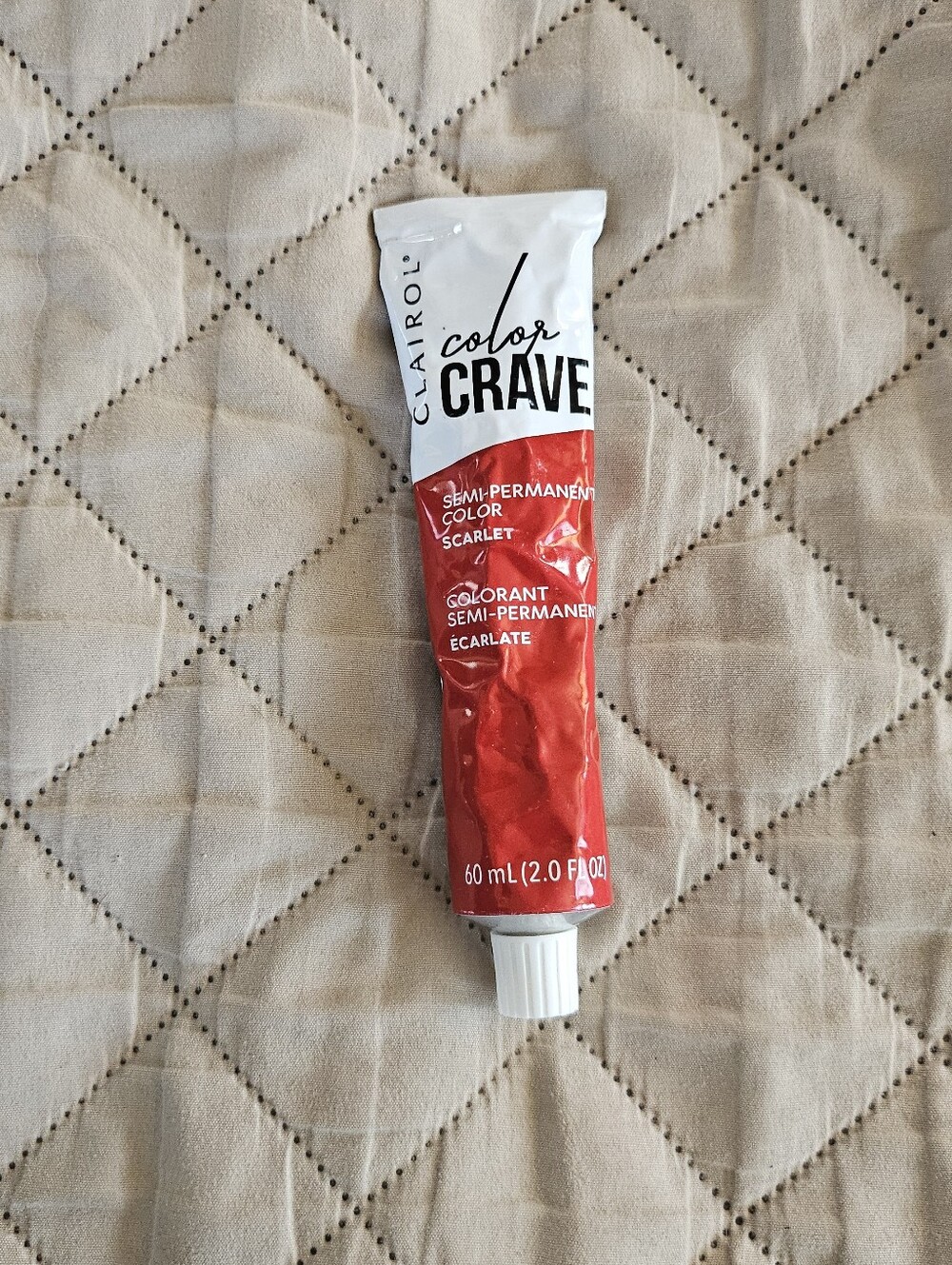 Clairol color crave semi permanent hair color, color is scarlet.